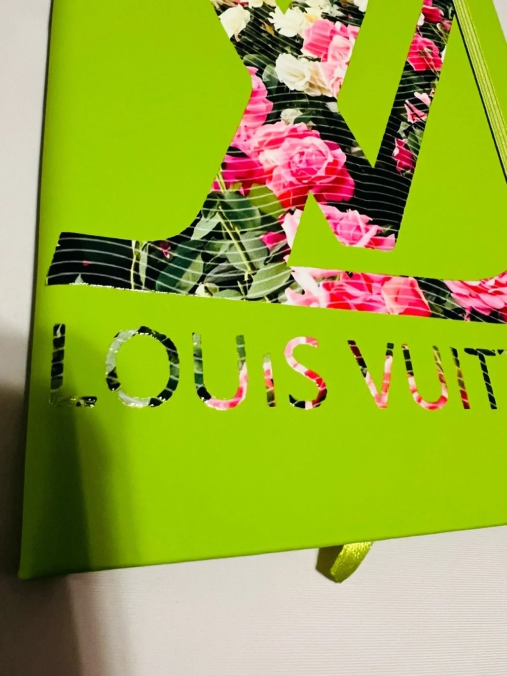 Lime Green Floral Logo Notebook